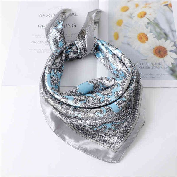 luxury fashion silk square scarf for women 60*60cm satin neck hair tie band bag warp soft neckerchief hijabs head female foular g220513, Blue;gray
luxury fashion silk square scarf for women 60*60cm satin neck hair tie band bag warp soft neckerchief hijabs head female foular g220513, Blue;gray