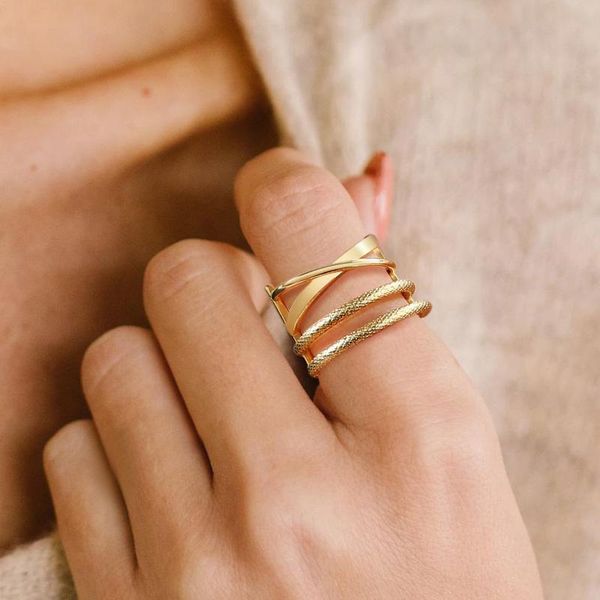 cluster rings cross multilayer stack ring for women charm bohe stainless steel gold color statement jewlery, Golden;silver
cluster rings cross multilayer stack ring for women charm bohe stainless steel gold color statement jewlery, Golden;silver