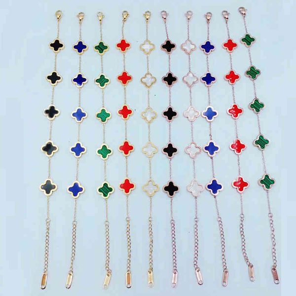clover titanium steel bracelet women's simple one-sided five color optional lucky grass bracelet fashion versatile hand jewelry, Black
clover titanium steel bracelet women's simple one-sided five color optional lucky grass bracelet fashion versatile hand jewelry, Black
