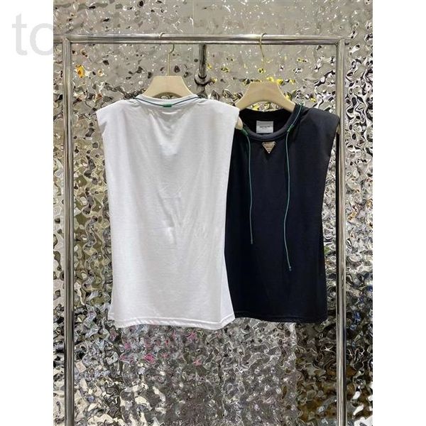 women's t-shirt designer chaopai 22 early spring new style drawstring design collar fashion shoulder pad round neck vest 4eyh, White
women's t-shirt designer chaopai 22 early spring new style drawstring design collar fashion shoulder pad round neck vest 4eyh, White