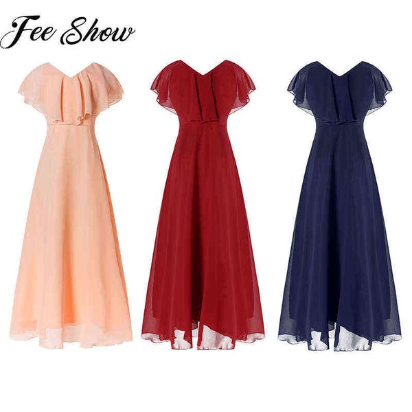 kid girls child flower chiffon tulle lace dress birthday party and wedding bridesmaid v neck ruffle formal summer maxi dress y220510, Red;yellow
kid girls child flower chiffon tulle lace dress birthday party and wedding bridesmaid v neck ruffle formal summer maxi dress y220510, Red;yellow