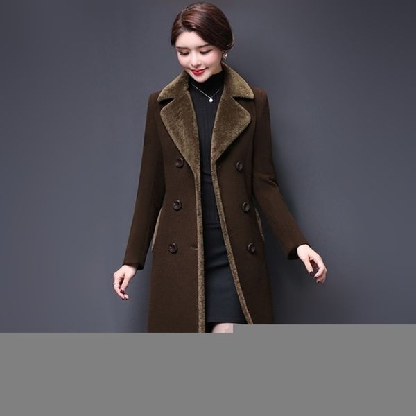 m5xl women wool blends coat winter fashion mother thicken cashmere collar long jacket warm slim outerwear female y201012, Black
m5xl women wool blends coat winter fashion mother thicken cashmere collar long jacket warm slim outerwear female y201012, Black
