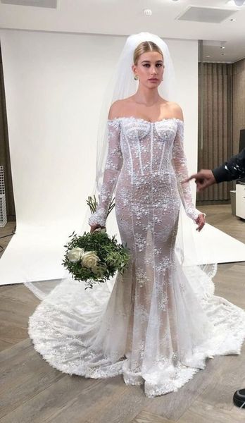 mermaid beach wedding dresses with long sleeve 2022 full lace off shoulder hailey bieber summer holiday backless bridal gowns, White
mermaid beach wedding dresses with long sleeve 2022 full lace off shoulder hailey bieber summer holiday backless bridal gowns, White