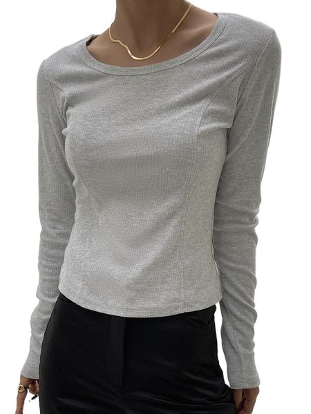 dazy solid ribbed knit tee e3ij#, White