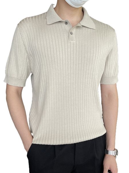 dazy men polo neck ribbed knit 98bv#, White;black