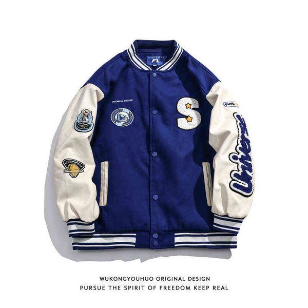 men varsity jacket winter thick basketball parkas blue letter hip hop parkas jacket men women fashion patchwork flocking coat t220816, Black;brown
men varsity jacket winter thick basketball parkas blue letter hip hop parkas jacket men women fashion patchwork flocking coat t220816, Black;brown