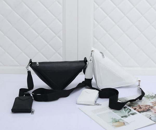 tz men's women's bag designer triangle wide strap one shoulder crossbody bag plus small wallet two piece luxury brand solid color
tz men's women's bag designer triangle wide strap one shoulder crossbody bag plus small wallet two piece luxury brand solid color