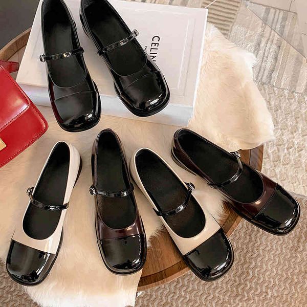 sandals super soft flat sole single shoes white square head mary jane women's color matching versatile one line buckle shallow mouth c9, Black
sandals super soft flat sole single shoes white square head mary jane women's color matching versatile one line buckle shallow mouth c9, Black