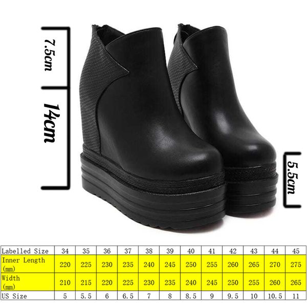 14cm genuine leather women boots platform wedge shoes punk motorcycle boots for female booties ankle hidden heel, Black;yellow
14cm genuine leather women boots platform wedge shoes punk motorcycle boots for female booties ankle hidden heel, Black;yellow