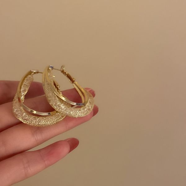 925 silver needle c- shaped crystal mesh ear ring european and american geometric retro earrings special-interest design affordable luxury f, Golden
925 silver needle c- shaped crystal mesh ear ring european and american geometric retro earrings special-interest design affordable luxury f, Golden