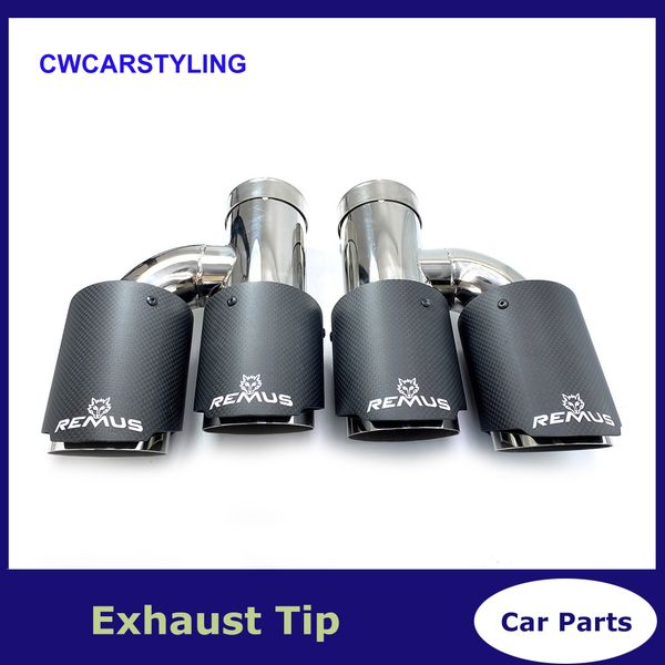 2pcs h style universal dual matt carbon fiber muffler 304 stainless steel modified exhaust tip with remus logo
2pcs h style universal dual matt carbon fiber muffler 304 stainless steel modified exhaust tip with remus logo