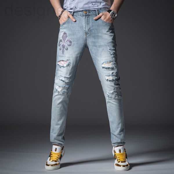 men's jeans designer 2021 new drill high-end jeans men's fashion brand hole slim fit leggings light color trend pants qogg, Blue
men's jeans designer 2021 new drill high-end jeans men's fashion brand hole slim fit leggings light color trend pants qogg, Blue
