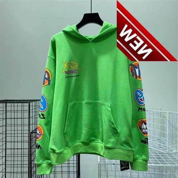 ch new 2022 crow boy green graffiti limited sweater for men and women, Black 
ch new 2022 crow boy green graffiti limited sweater for men and women, Black