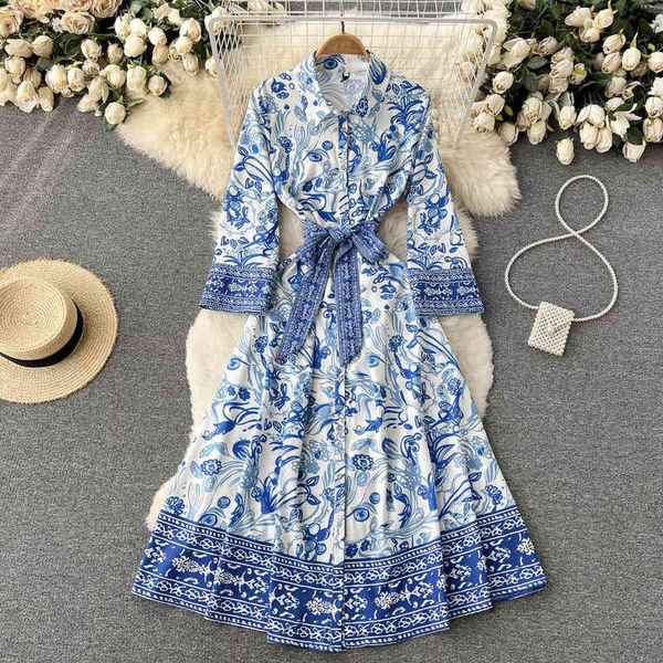 casual dresses celebrity temperament waist closing printed shirt collar dress women's lace up thin and elegant long skirt over the knee, Black;gray
casual dresses celebrity temperament waist closing printed shirt collar dress women's lace up thin and elegant long skirt over the knee, Black;gray