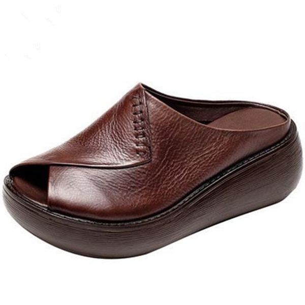 2022 summer women leather slippers retro thick soles comfortable soft soles non-slip casual shopping sandals, Black
2022 summer women leather slippers retro thick soles comfortable soft soles non-slip casual shopping sandals, Black