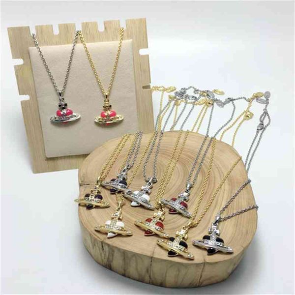 empress dowager vivian gold edge silver small red black purple love saturn necklace --b8030
empress dowager vivian gold edge silver small red black purple love saturn necklace --b8030