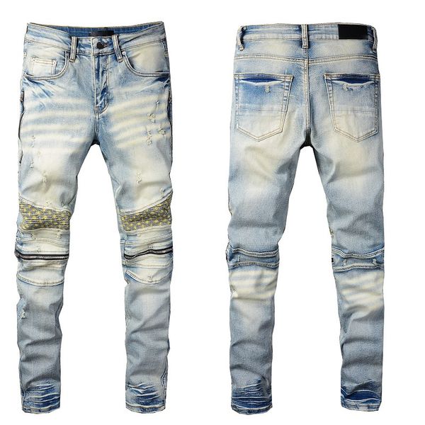 2022 mens jeans for mens distressed ripped skinny trousers fashion man clothes slim motorcycle moto biker hip hop denim pants, Blue
2022 mens jeans for mens distressed ripped skinny trousers fashion man clothes slim motorcycle moto biker hip hop denim pants, Blue