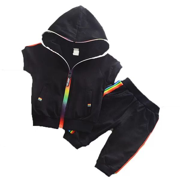 kids designer clothes boys girls outfits children zipper hoodies+rainbow stripe pants 2pcs/set summer sportswear baby clothing sets, White
kids designer clothes boys girls outfits children zipper hoodies+rainbow stripe pants 2pcs/set summer sportswear baby clothing sets, White