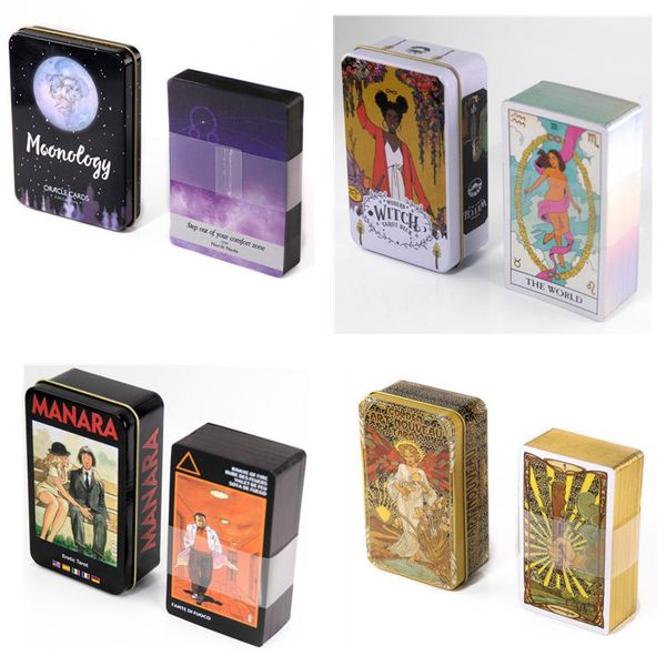 4 style grade iron box oracle card tarot cards game gold foil paper bronzing process universal celtic thelema steampunk tarots board deck ga
4 style grade iron box oracle card tarot cards game gold foil paper bronzing process universal celtic thelema steampunk tarots board deck ga