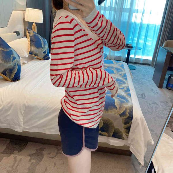 sweater autumn new navy stripe contrast shawl letter v-neck knitted sheep sweater long sleeved female, White;black
sweater autumn new navy stripe contrast shawl letter v-neck knitted sheep sweater long sleeved female, White;black