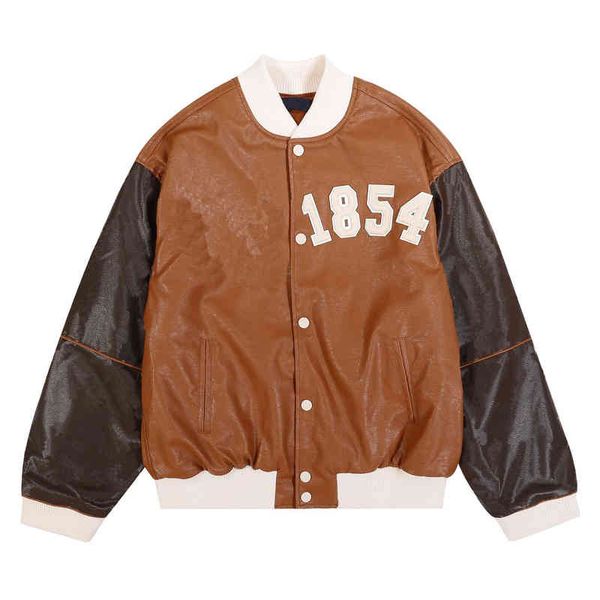 men's leather faux winter men's jacket fashion designer letter trendy leather clothes with lychee warm loose women's coat cot, Black
men's leather faux winter men's jacket fashion designer letter trendy leather clothes with lychee warm loose women's coat cot, Black