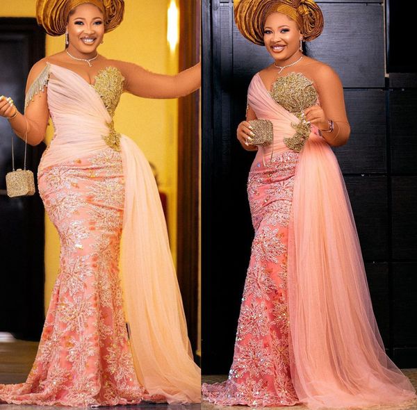 2022 plus size arabic aso ebi mermaid pink prom dresses sheer neck evening formal party second reception birthday engagement gowns dress zj4, Black
2022 plus size arabic aso ebi mermaid pink prom dresses sheer neck evening formal party second reception birthday engagement gowns dress zj4, Black