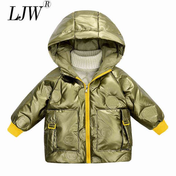 

childrens down jacket winter new boys and girls bright surface waterproof white duck down thick down jacket childrens cold-proof j220718, Blue;gray