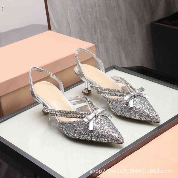 sandals mi diamond high heel single shoes women's pointed bow sequin crystal wedding baotou one word sandals, Black
sandals mi diamond high heel single shoes women's pointed bow sequin crystal wedding baotou one word sandals, Black