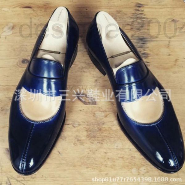 dress shoes designer men's lofook shoes pu business daily low blue pointed head casual fashion comfortable ab601 gkjb, Black
