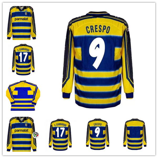 long sleeve 1999 2000 parma retro soccer jersey home 99 00 8 baggio 9 crespo 10 ortega 11 amoroso f cannavaro football shirt, Black;yellow
long sleeve 1999 2000 parma retro soccer jersey home 99 00 8 baggio 9 crespo 10 ortega 11 amoroso f cannavaro football shirt, Black;yellow