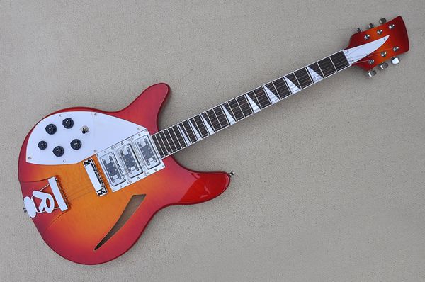 factory custom left handed semi-hollow cherry sunburst electric guitar with 6 strings quilted maple veneer rosewood fingerboard can be custo
factory custom left handed semi-hollow cherry sunburst electric guitar with 6 strings quilted maple veneer rosewood fingerboard can be custo