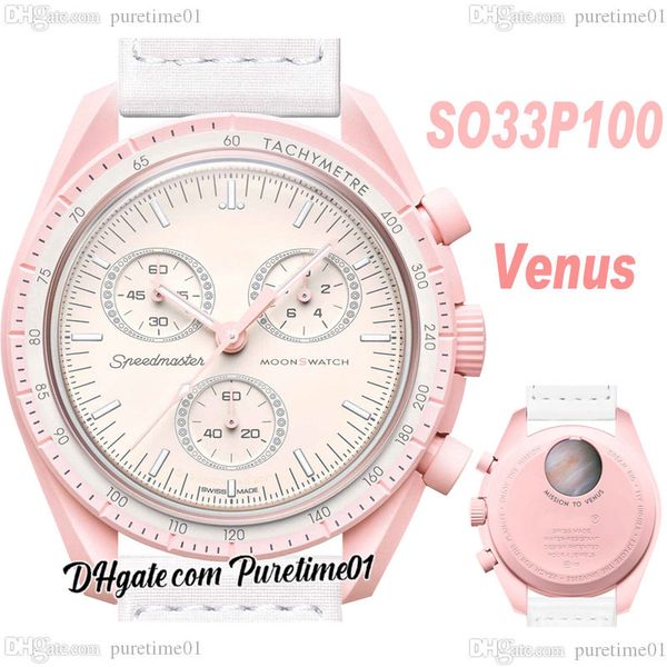 bioceramic moonswatch swiss quqrtz chronograph mens watch so33p100 mission to venus 42 real pink ceramic white nylon satch with box super ed, Slivery;brown
bioceramic moonswatch swiss quqrtz chronograph mens watch so33p100 mission to venus 42 real pink ceramic white nylon satch with box super ed, Slivery;brown