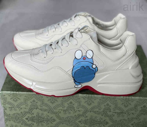 women's rhyton sneakers men vintage shoe leather platform sneaker trainer printing old dad shoes mouth red apple size with box no319, Black
women's rhyton sneakers men vintage shoe leather platform sneaker trainer printing old dad shoes mouth red apple size with box no319, Black