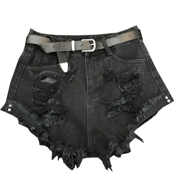 high waist denim short summer hole wide leg tassel loose frayed bf scratched jeans shorts y200512, White;black
high waist denim short summer hole wide leg tassel loose frayed bf scratched jeans shorts y200512, White;black