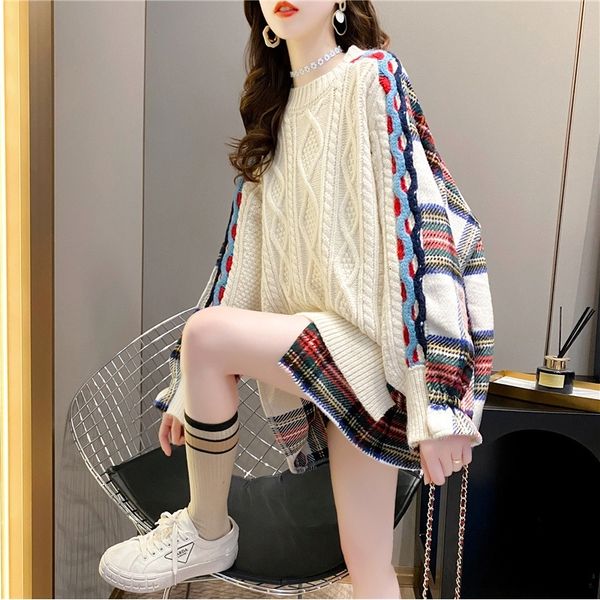 women's polos sweater women's autumn and winter versatile loose outer wear lazy style foreign stitched knit bottomed shirt keyz, White
women's polos sweater women's autumn and winter versatile loose outer wear lazy style foreign stitched knit bottomed shirt keyz, White