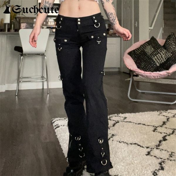 suchcute punk rivets zipper black straight jeans gothic low waist women denim trousers aesthetic streetwear dark academia pants 220720, Blue
suchcute punk rivets zipper black straight jeans gothic low waist women denim trousers aesthetic streetwear dark academia pants 220720, Blue