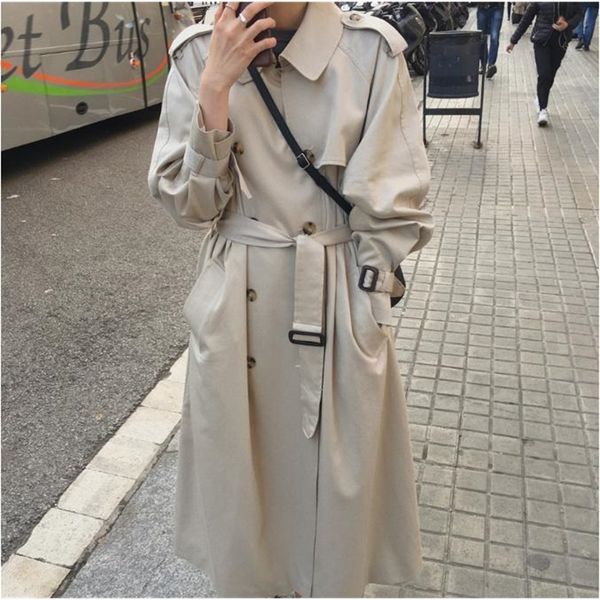 british double breasted oversized long trench coat women windbreaker fashion female turn down collar long overcoats winter lj200903, Tan;black
british double breasted oversized long trench coat women windbreaker fashion female turn down collar long overcoats winter lj200903, Tan;black