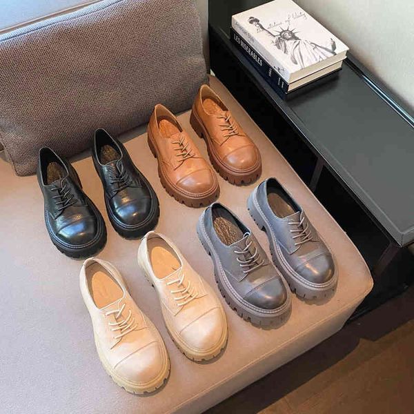 dress shoes autumn and winter muffin thick soled small leather shoes women's heel british round head lace up big deep mouth single 7m1h, Black
dress shoes autumn and winter muffin thick soled small leather shoes women's heel british round head lace up big deep mouth single 7m1h, Black