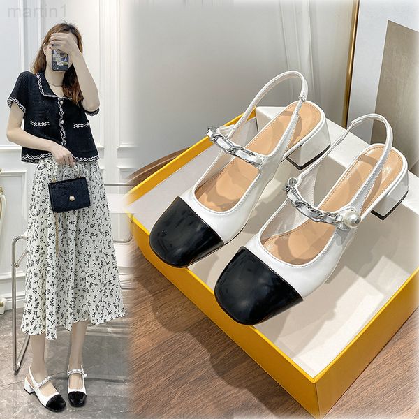 sandals designer single shoes women's buckle 2021 mary jane thick heel single laurie princess wind chain pearl color matching 2022, Black
sandals designer single shoes women's buckle 2021 mary jane thick heel single laurie princess wind chain pearl color matching 2022, Black