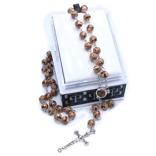 catholic rosary prayer necklace imitation ceramic beads religious jewelry cross necklace, Black
catholic rosary prayer necklace imitation ceramic beads religious jewelry cross necklace, Black