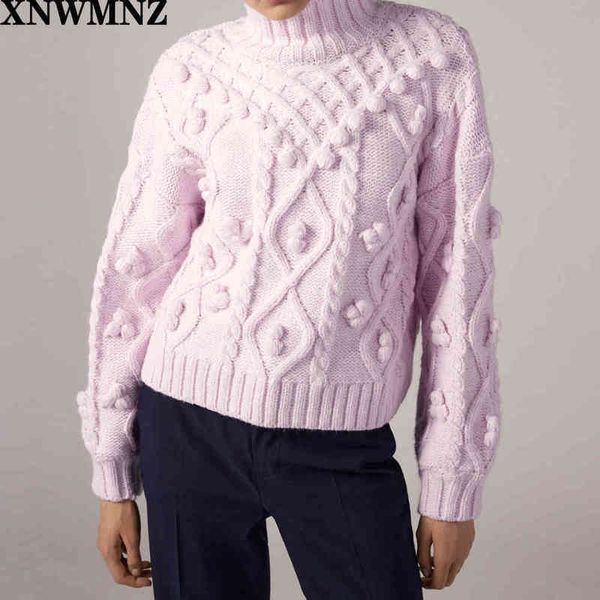 xnwmnz za girls fashion knit sweater with pompoms female high neck long sleeves ribbed trims women chic knit female stylish 210513, White;black
xnwmnz za girls fashion knit sweater with pompoms female high neck long sleeves ribbed trims women chic knit female stylish 210513, White;black