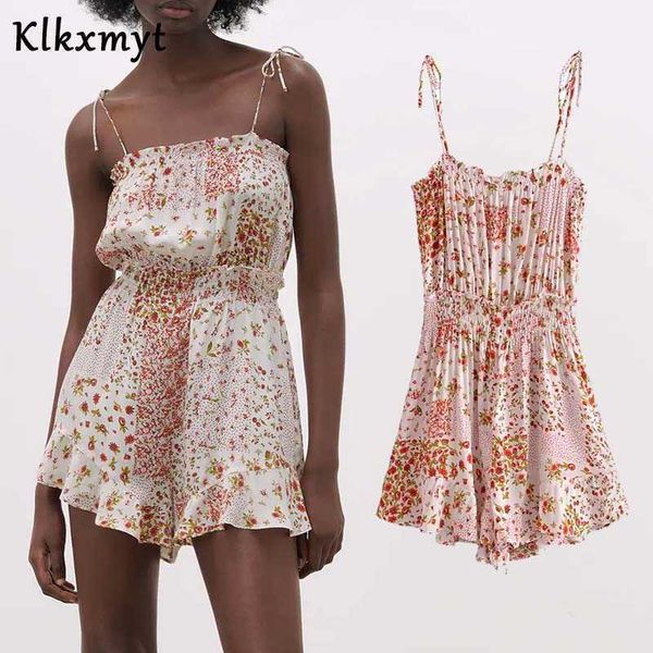klkxmyt summer jumpsuit women za patchwork floral print short playsuit ruffle sleeveless thin straps casual beach 210527, Black;white
klkxmyt summer jumpsuit women za patchwork floral print short playsuit ruffle sleeveless thin straps casual beach 210527, Black;white