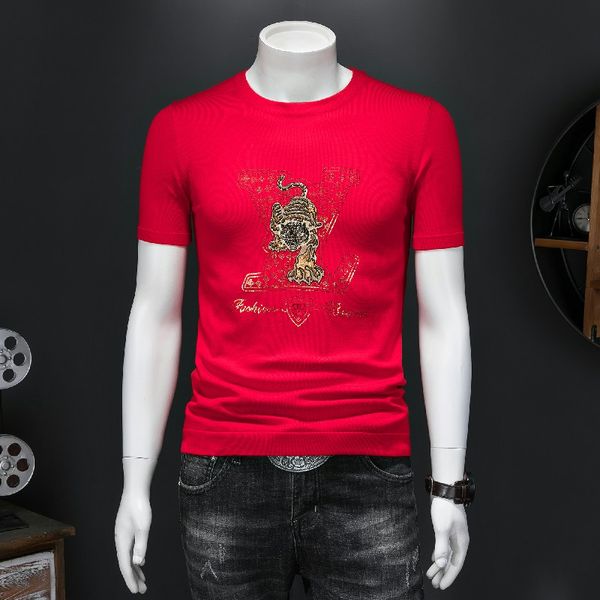 2022 men's slim fit short sleeves t-shirts embroidered printing fashion trends versatile new casual gentlemen knitted bottoming shirts, White;black
2022 men's slim fit short sleeves t-shirts embroidered printing fashion trends versatile new casual gentlemen knitted bottoming shirts, White;black