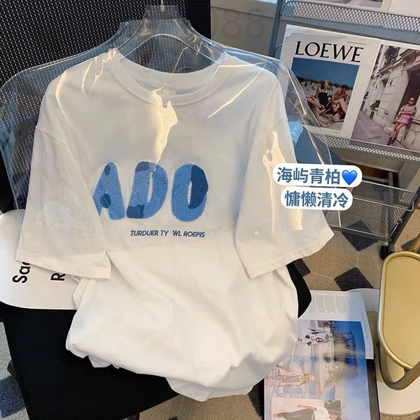 women's t-shirt designer spring and summer 2022 new american fashion br 3d three-dimensional embroidery letters men's women's, White
women's t-shirt designer spring and summer 2022 new american fashion br 3d three-dimensional embroidery letters men's women's, White