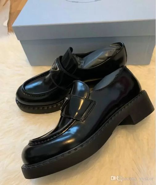 women shoe sports luxury designer brand dress shoes metal triangle logo monolith brushed chocolate leather loafers platform heel pointed and, Black
women shoe sports luxury designer brand dress shoes metal triangle logo monolith brushed chocolate leather loafers platform heel pointed and, Black