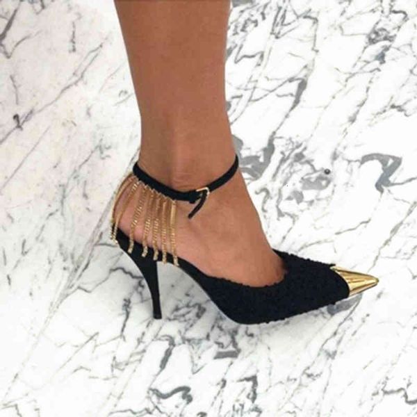 sandals european and american spring ladies high heels chain decorative shoes hk0u, Black
sandals european and american spring ladies high heels chain decorative shoes hk0u, Black