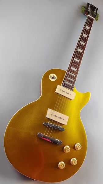 electric guitar, gold, mahogany body, rosewood fingerboard, sold in stock 
electric guitar, gold, mahogany body, rosewood fingerboard, sold in stock