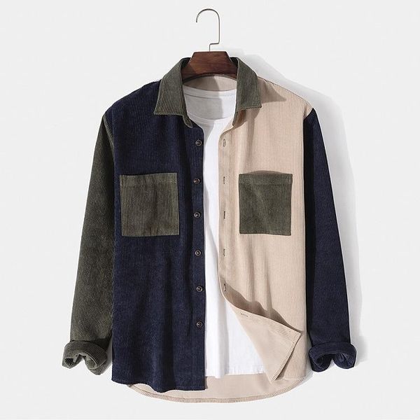 men's casual shirts mens corduroy shirt color block panel stitching long sleeve premium men clothing 2022men's, White;black
men's casual shirts mens corduroy shirt color block panel stitching long sleeve premium men clothing 2022men's, White;black