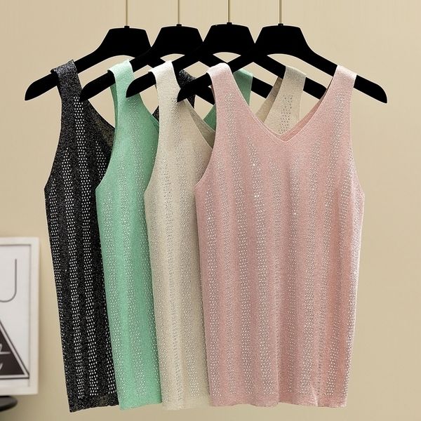 gigogou summer women tank sleeveless knitted vest v neck female tee shirt y200512, White
gigogou summer women tank sleeveless knitted vest v neck female tee shirt y200512, White