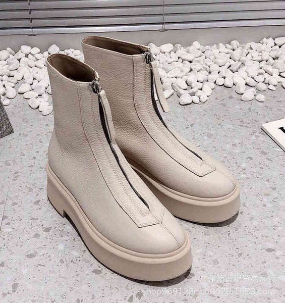 boots autumn and winter round head thick bottom muffin with front zipper personality simple cowhide british style short boots, Black
boots autumn and winter round head thick bottom muffin with front zipper personality simple cowhide british style short boots, Black